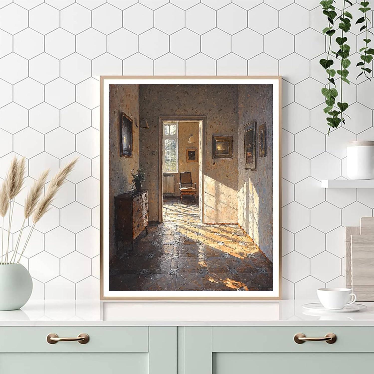 Johannes Vermeer Inspired Vermeer's Sunlit Reverie  Numbered Painting Kits