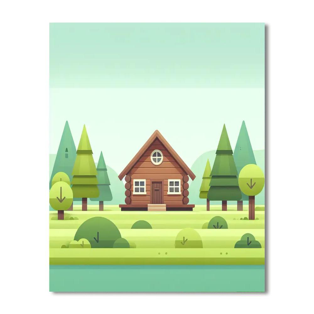 Cozy Country Cabin Paint By Numbers Art