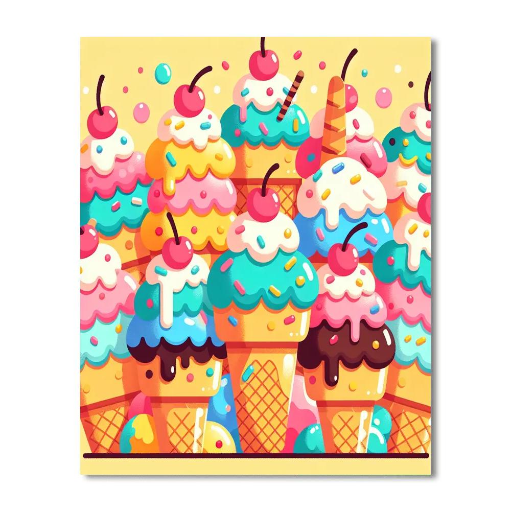 Sweet Ice Cream Delights Paint By Numbers Art