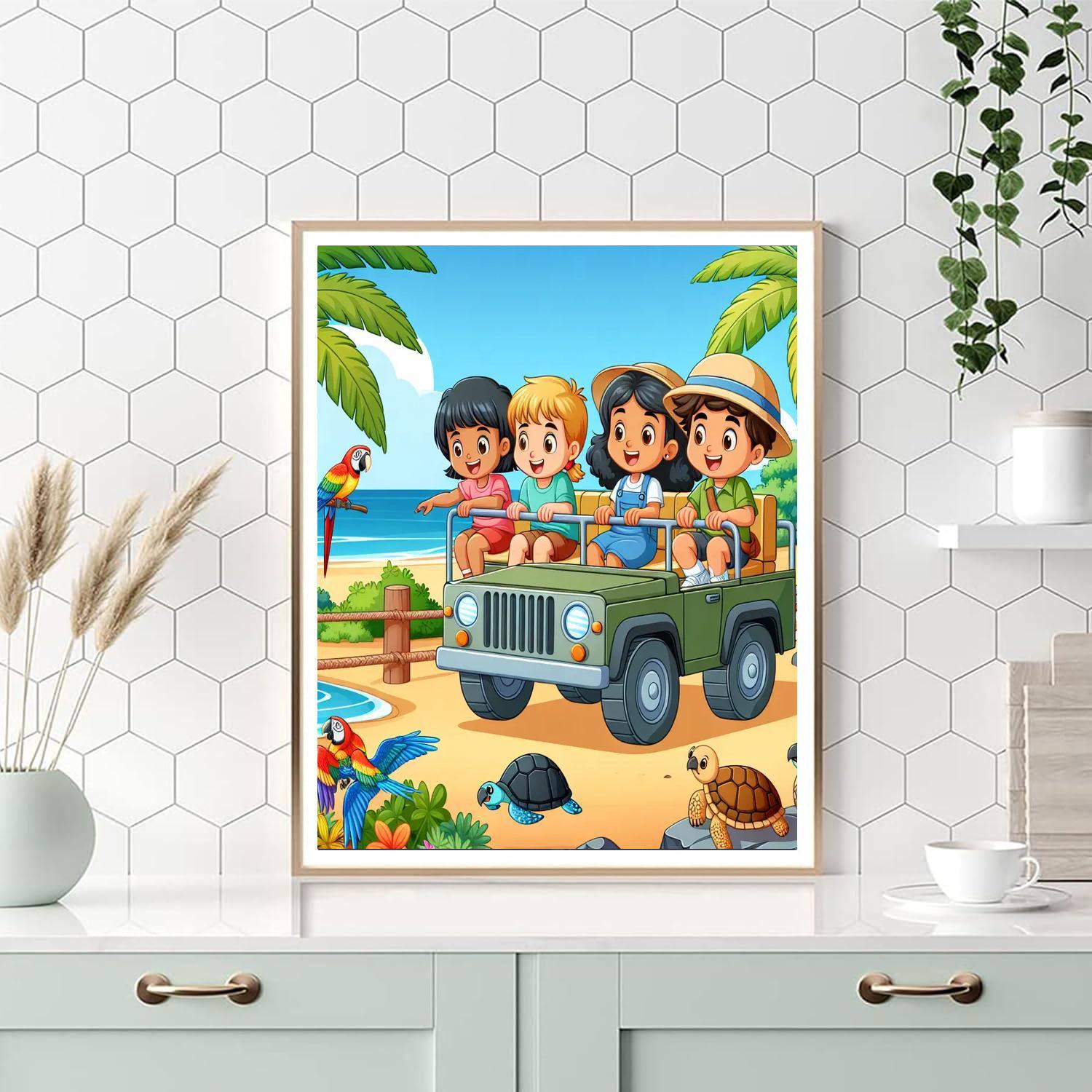 Tropical Island Safari Paint By Color