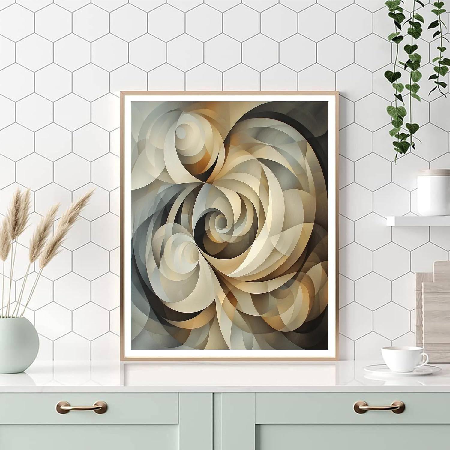 M.C. Escher Inspired Fractal Whirlwinds  Paint By Numbers