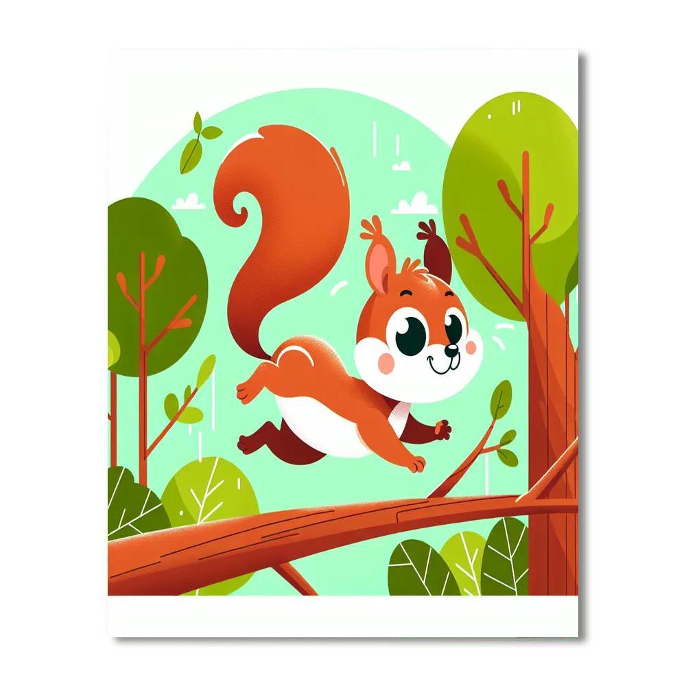 Spry Squirrel Numbered Painting Kits