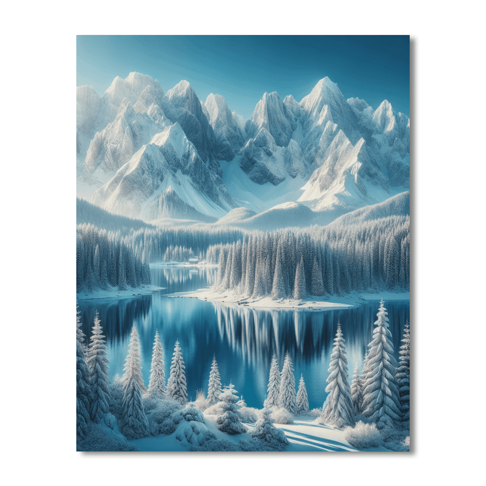 Winter Mountain Retreat Paint By Numbers