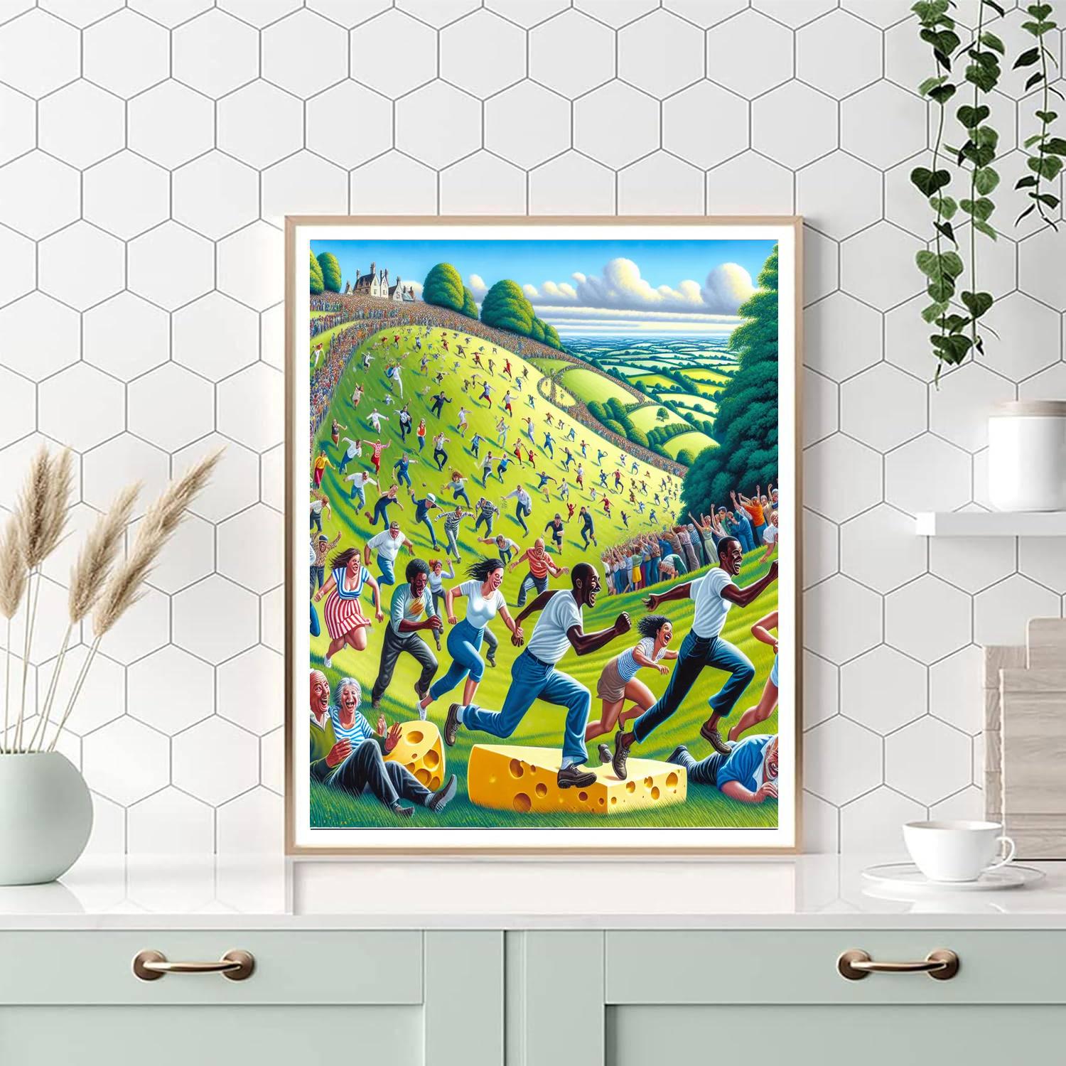 Cooper's Hill Cheese Rolling Festival - Gloucestershire, England Painting Number Kit