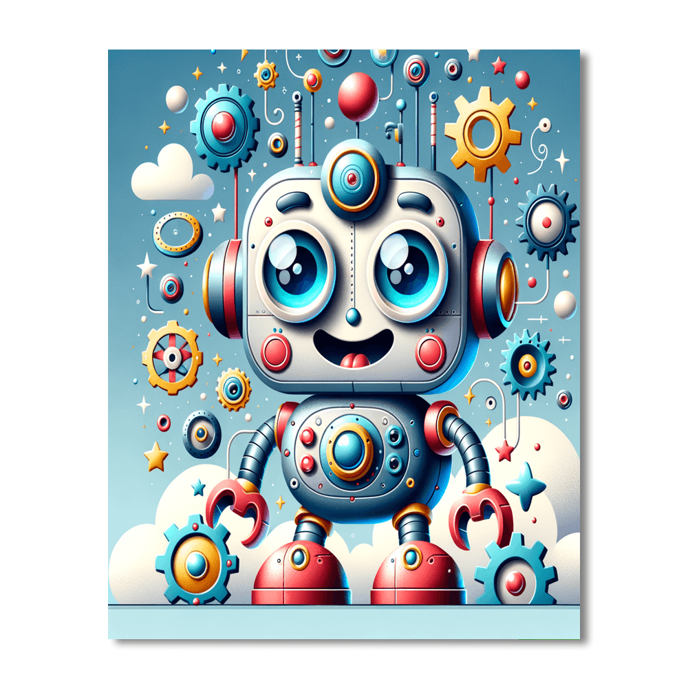 Happy Robot Adventure Painting By Numbers Kit