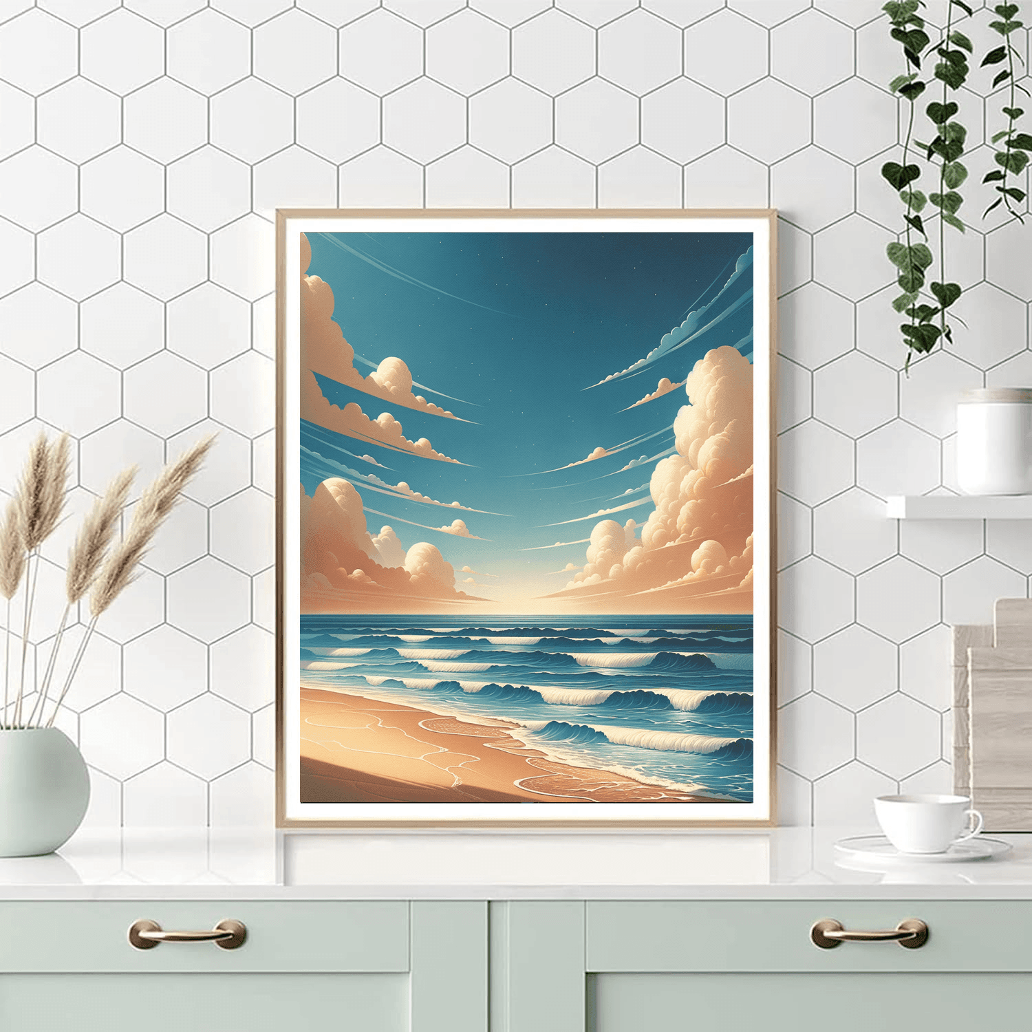 Soothing Coastal Waves Paint By Numbers Art