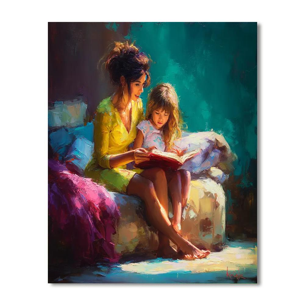 Reading Together In A Cozy Nook Painting By Numbers Kit