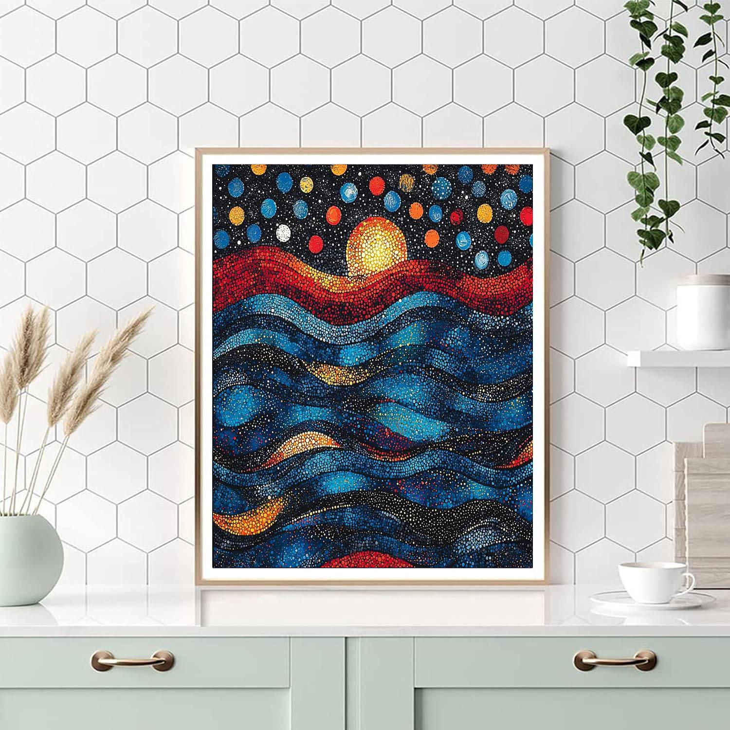 Yayoi Kusama Inspired Cosmic Pulse Exploration  Number Painting