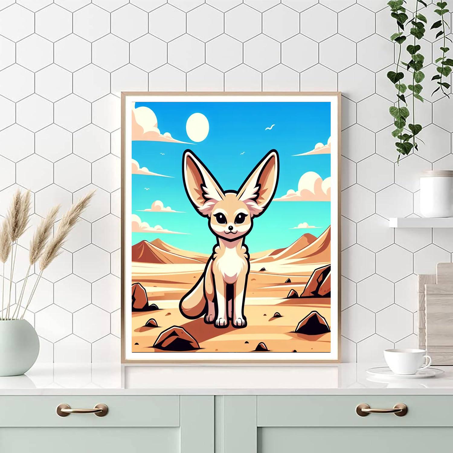 Fanciful Fennec Fox Paint By Numbers Art