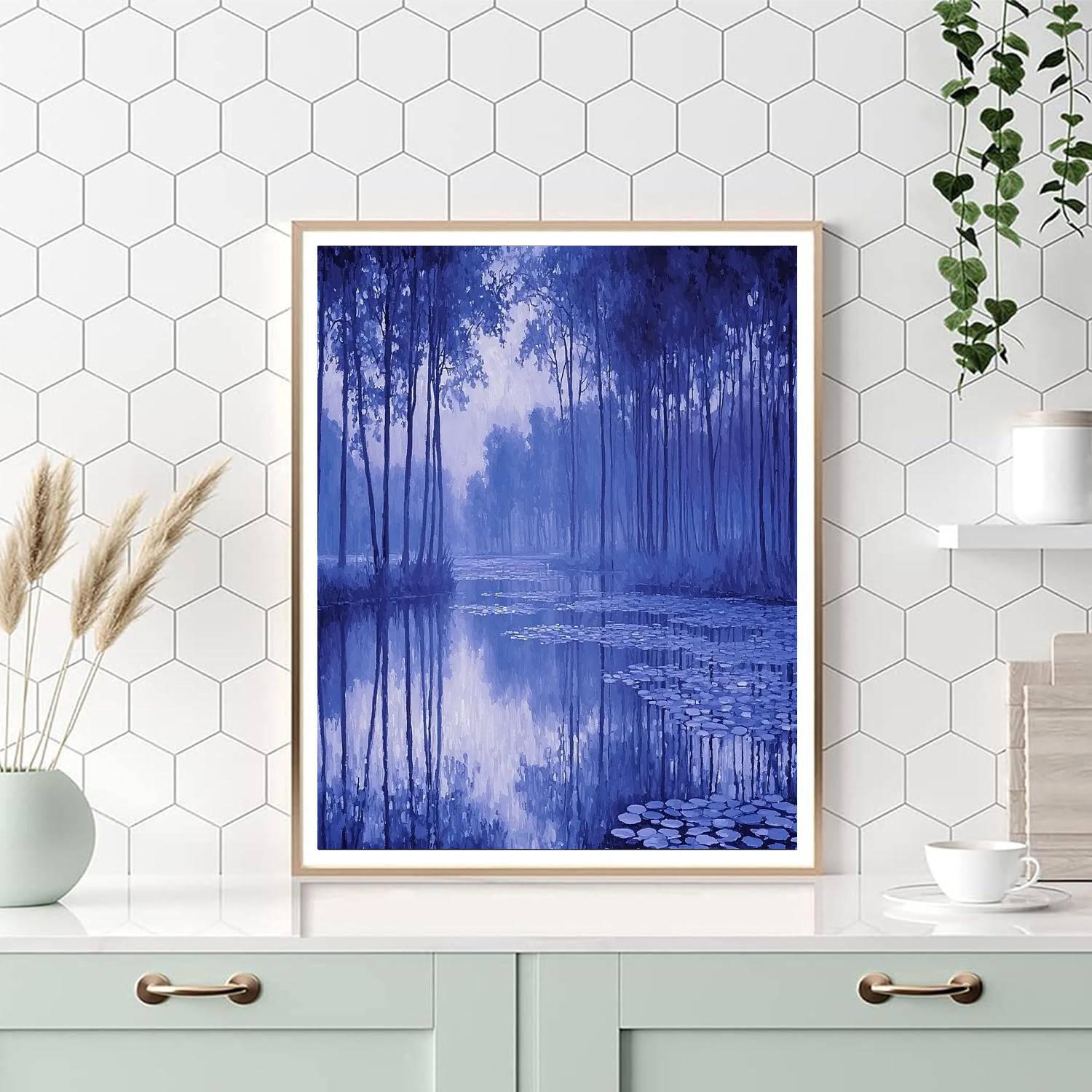 Claude Monet Inspired Twilight Forest Glimmer  Paint By Numbers