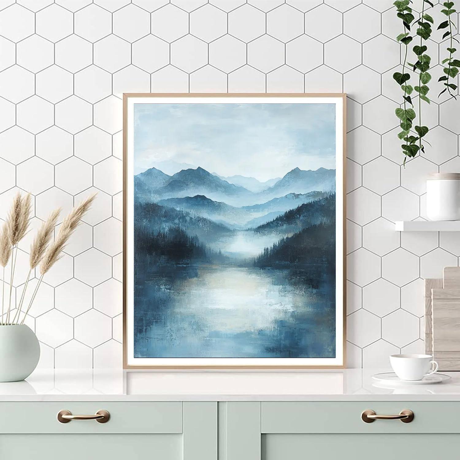 Paul Cézanne Inspired Misty Mountain Dreams  Paint By Numbers Kits