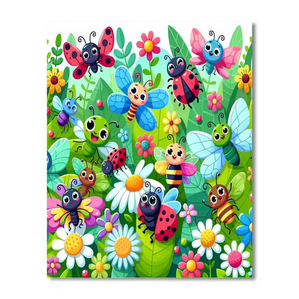 Colorful Insect Kingdom Number Painting