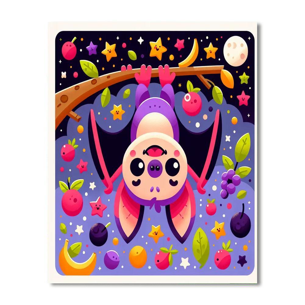 Silly Fruit Bat DIY Paint By Numbers