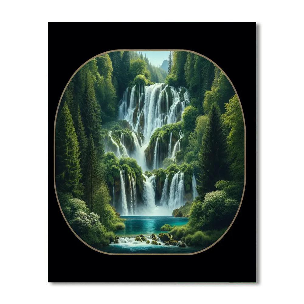 Majestic Waterfall Dream Number Painting