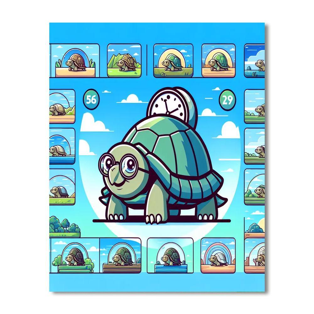 The Time-traveling Tortoise Painting By Numbers Kit