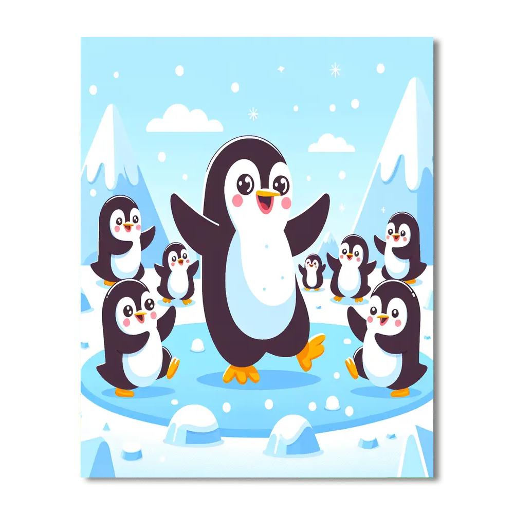 Friendly Penguin Party Painting Number Kit