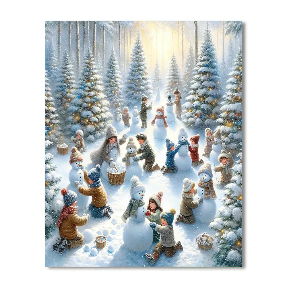 Glistening Snowy Adventure Paint By Numbers