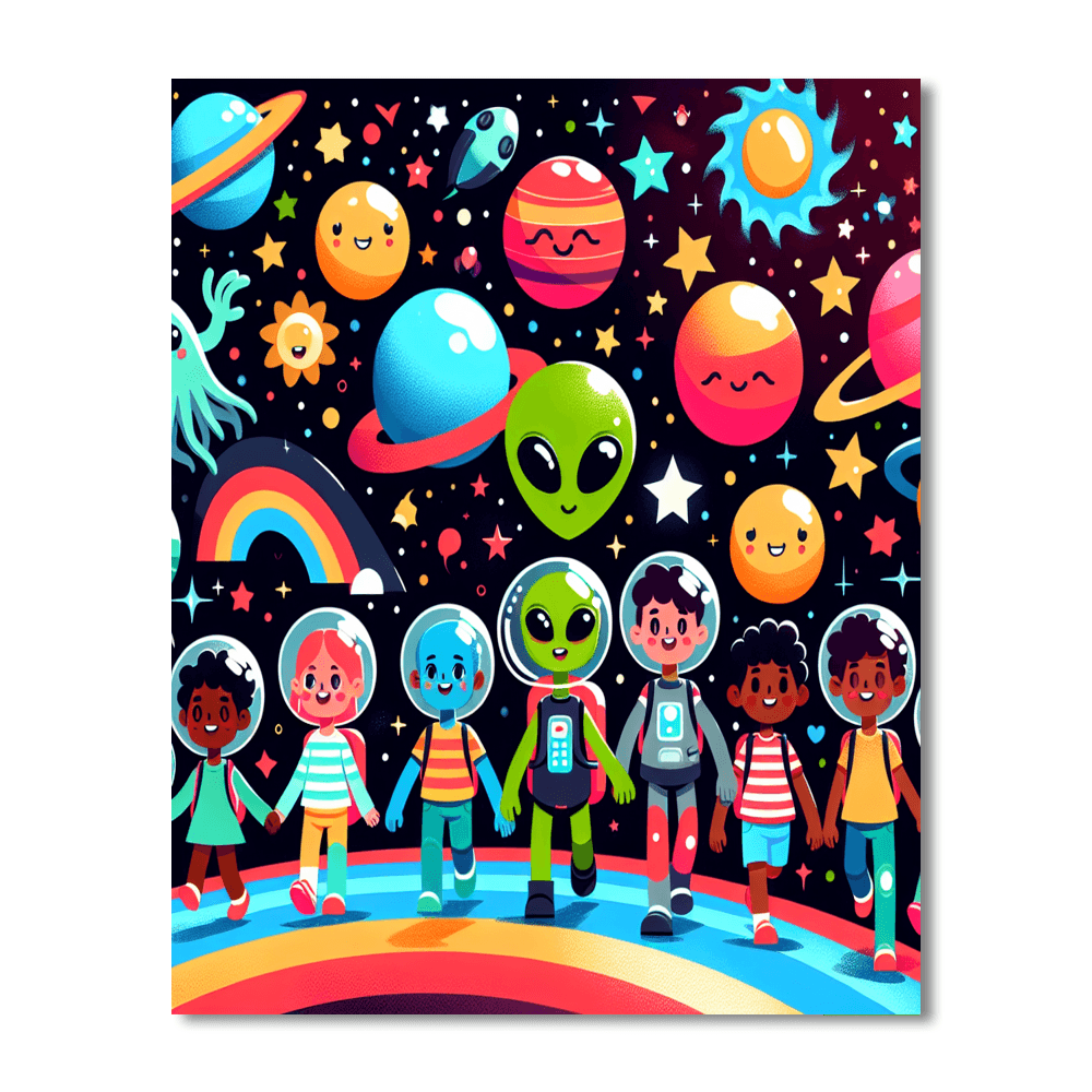 Friendly Alien Adventure Paint By Color