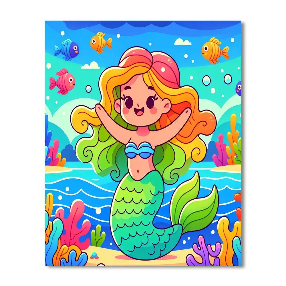 Mystic Mermaid Lagoon Painting Number Kit