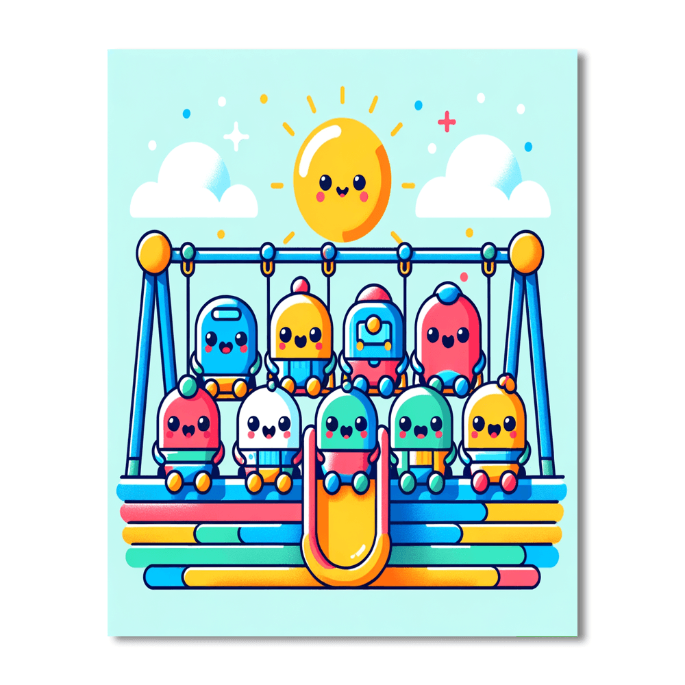 Friendly Robot Playground Numbered Painting Kits