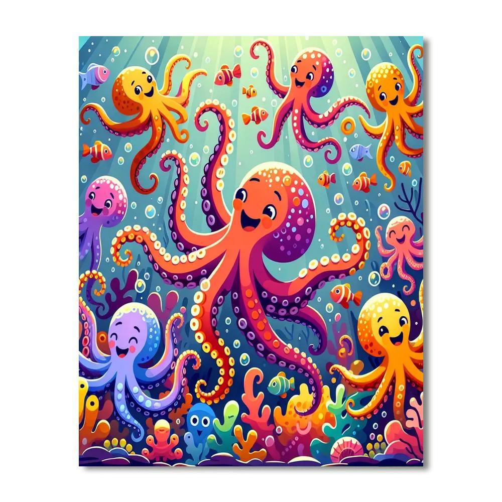 Playful Octopus Dance Paint By Number