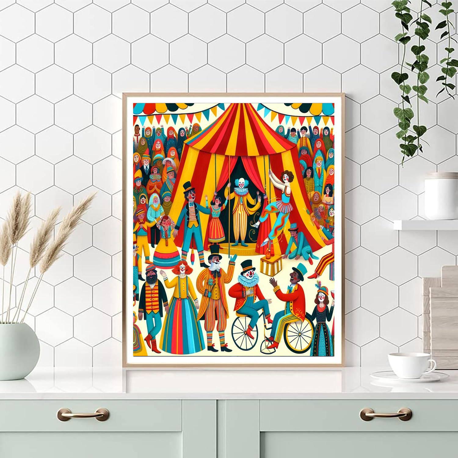 Playful Circus Performers Paint By Number