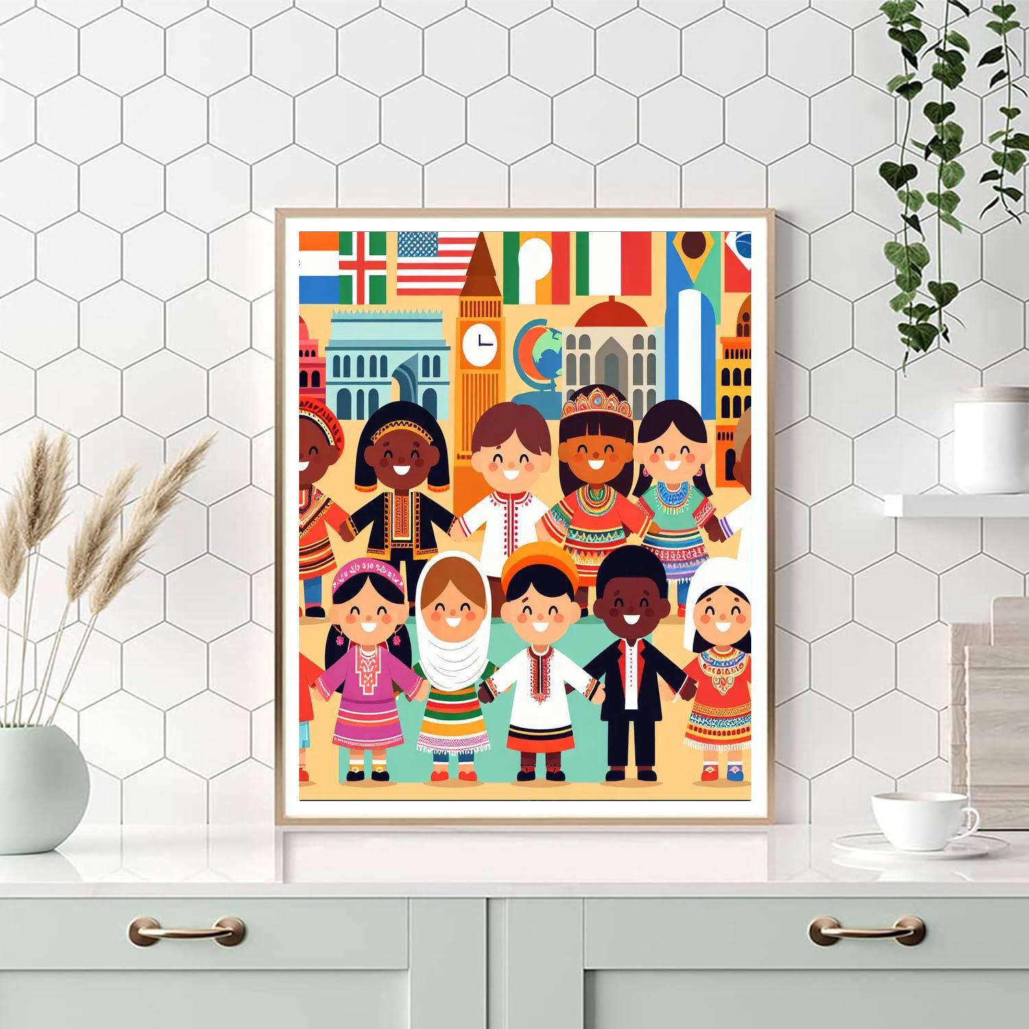 Colorful Around The World Painting By Numbers Kit