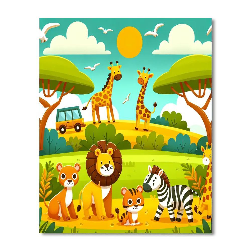 Safari Animals Expedition Numbered Painting Kits