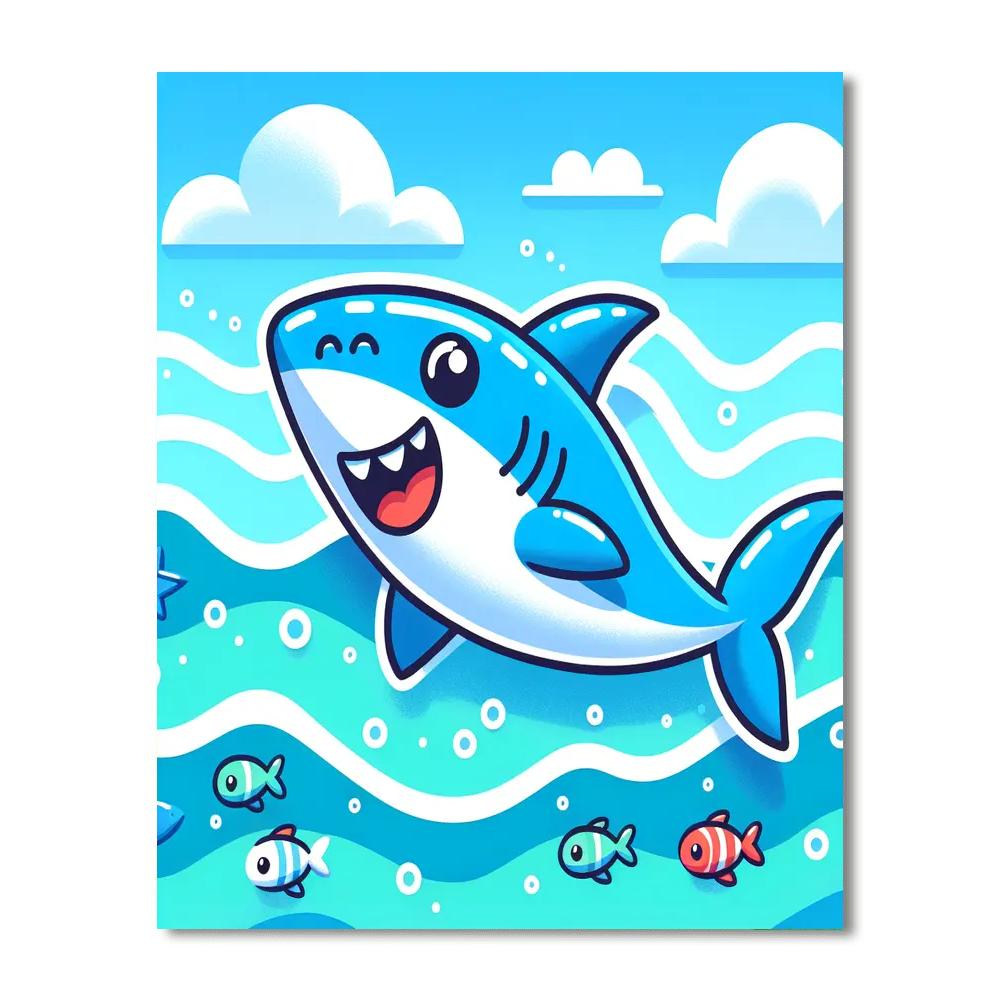 Funky Shark DIY Paint By Numbers