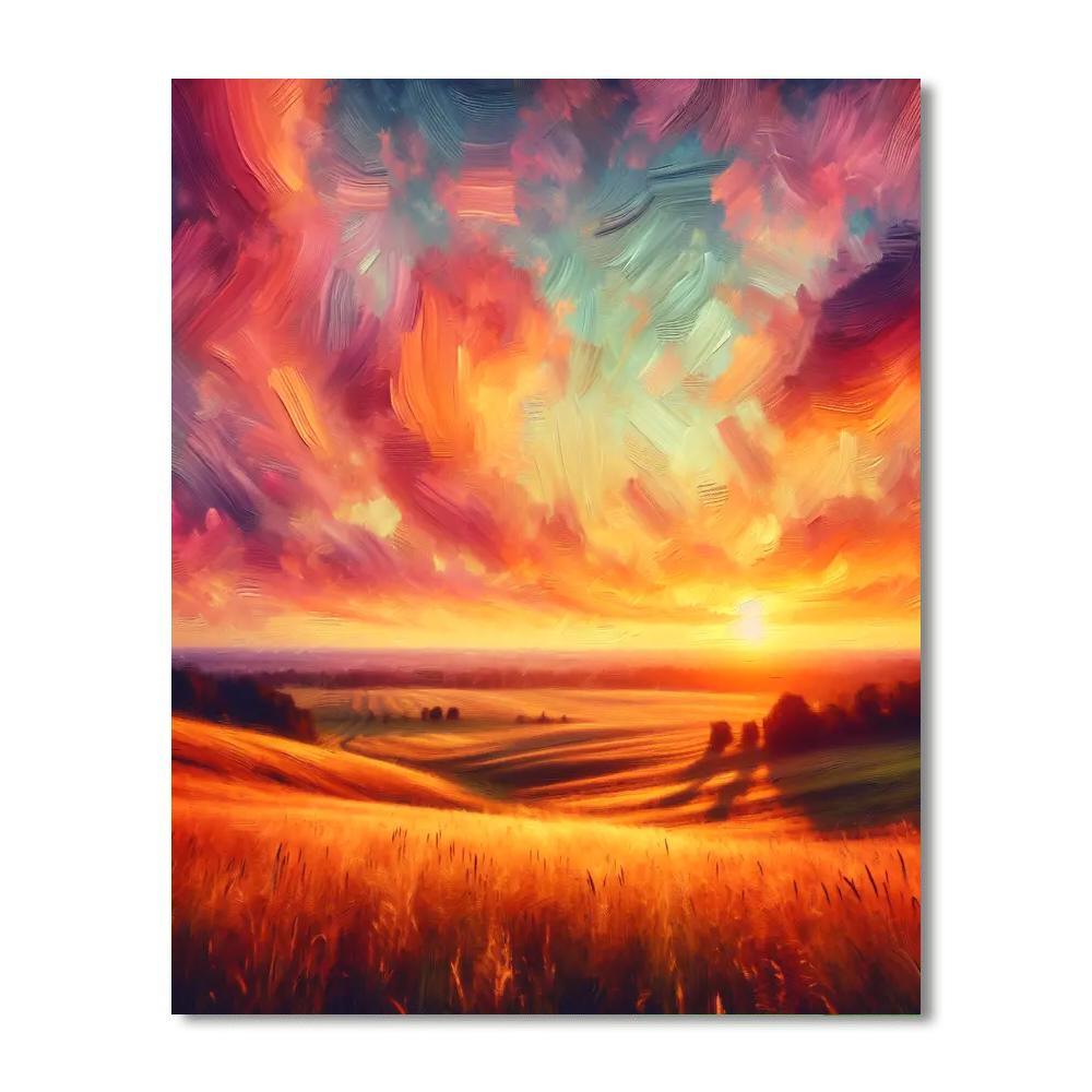 Sunset Meadows Vista Paint By Numbers Art
