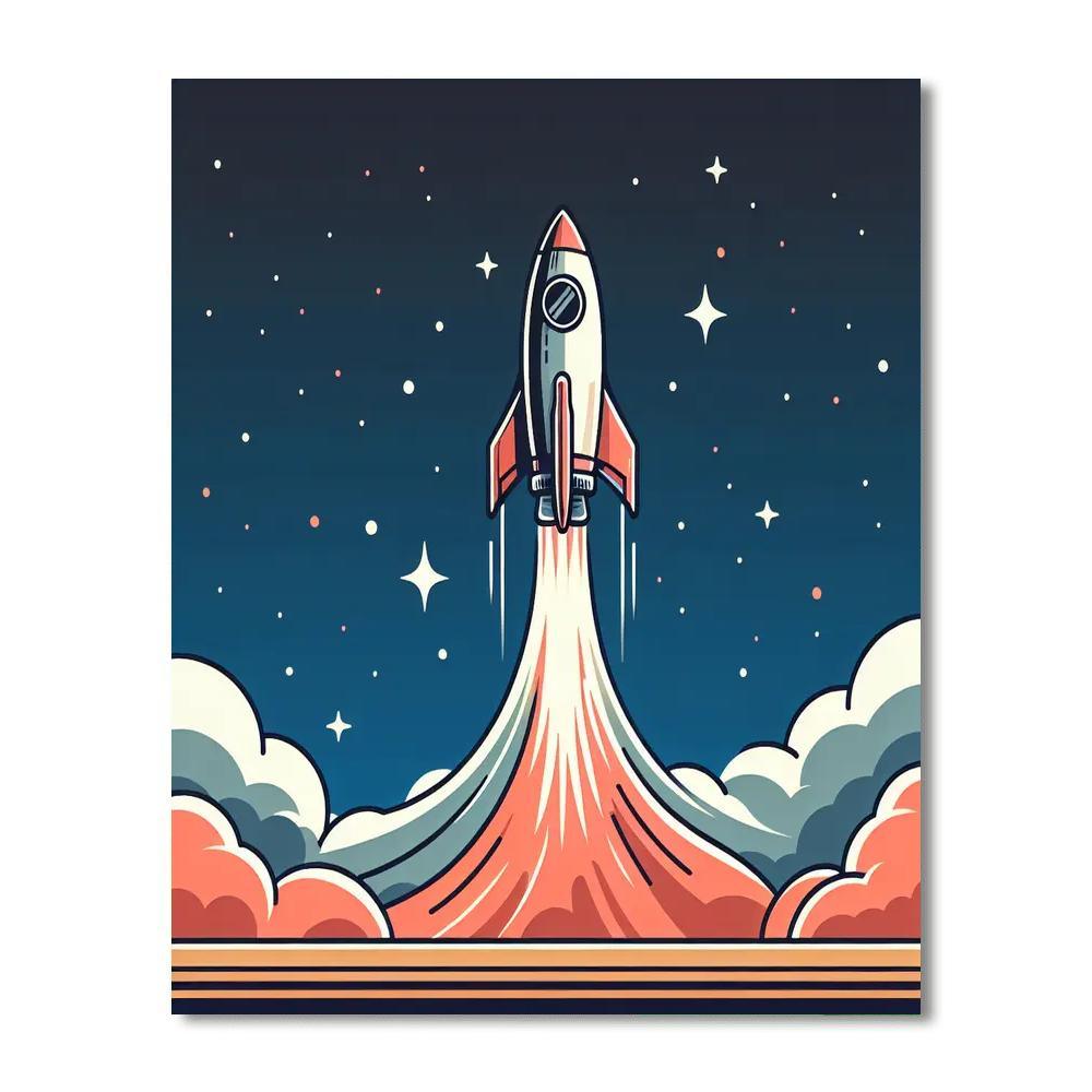 Space Rocket Expedition DIY Paint By Numbers