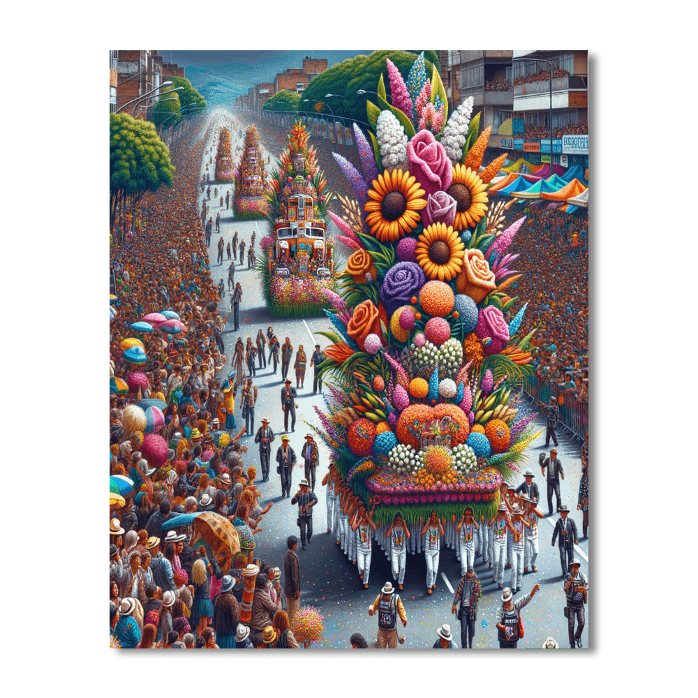 Flower Festival - Medellín, Colombia Painting By Numbers Kit