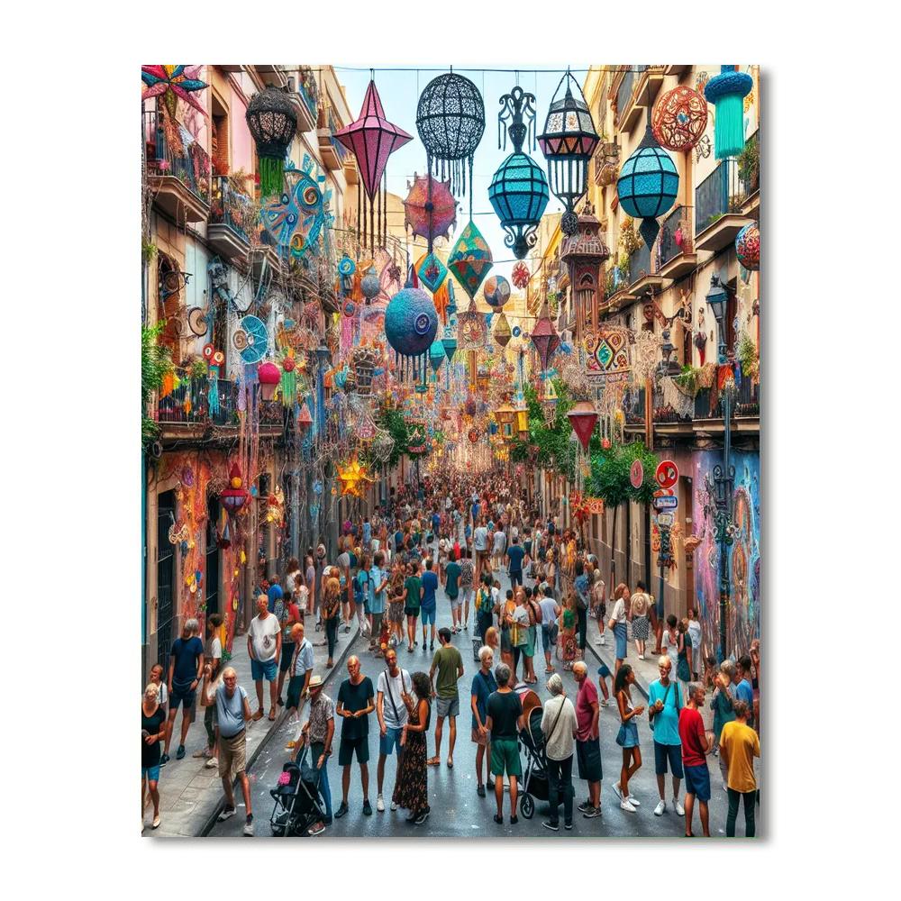 Festa Major De Gràcia - Barcelona, Spain Paint By Numbers