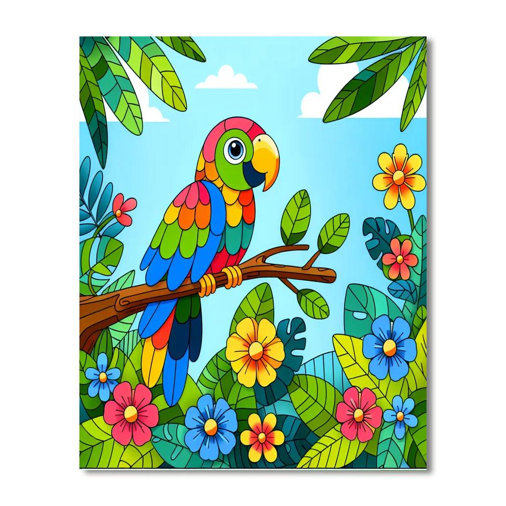 Playful Parrot Fiesta Paint By Color