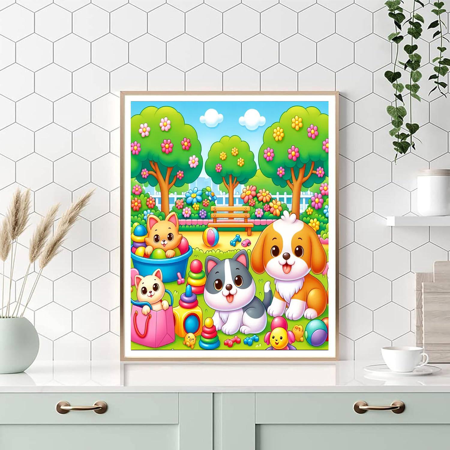 Adorable Pet Playground Paint By Number