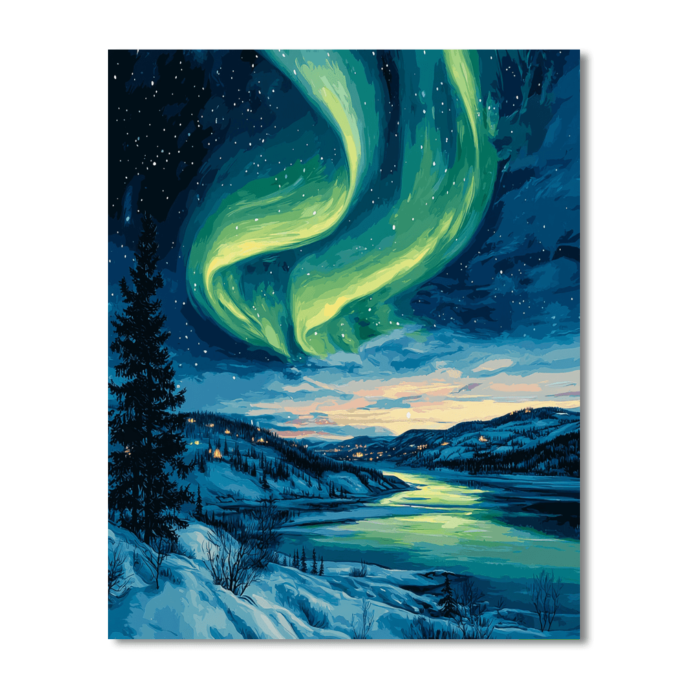 Edvard Munch Inspired Aurora Borealis  DIY Paint By Numbers
