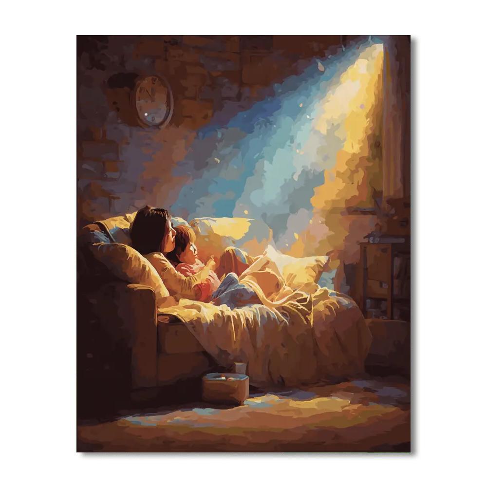 A Cozy Family Night Paint By Color