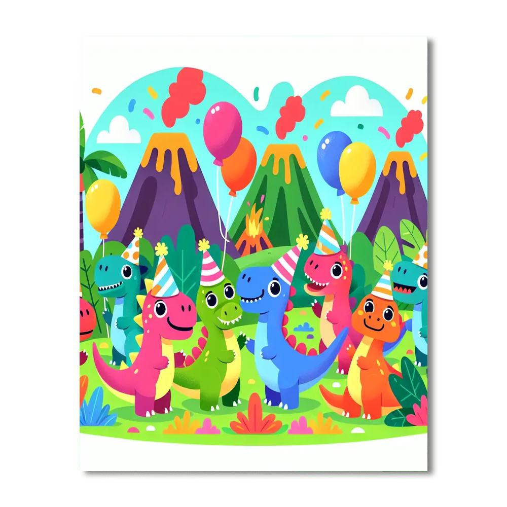 Whimsical Dinosaur Party Paint By Numbers Kits