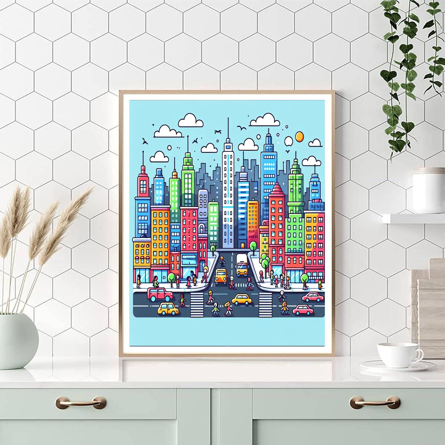 City Skylines Adventure Painting Number Kit