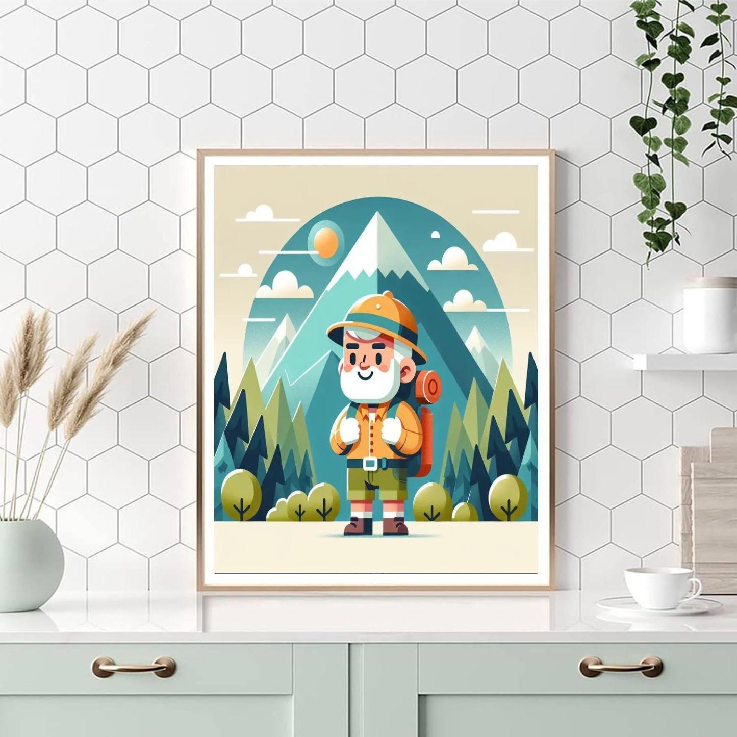 Happy Mountain Explorer Paint By Number