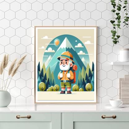 Happy Mountain Explorer Paint By Number