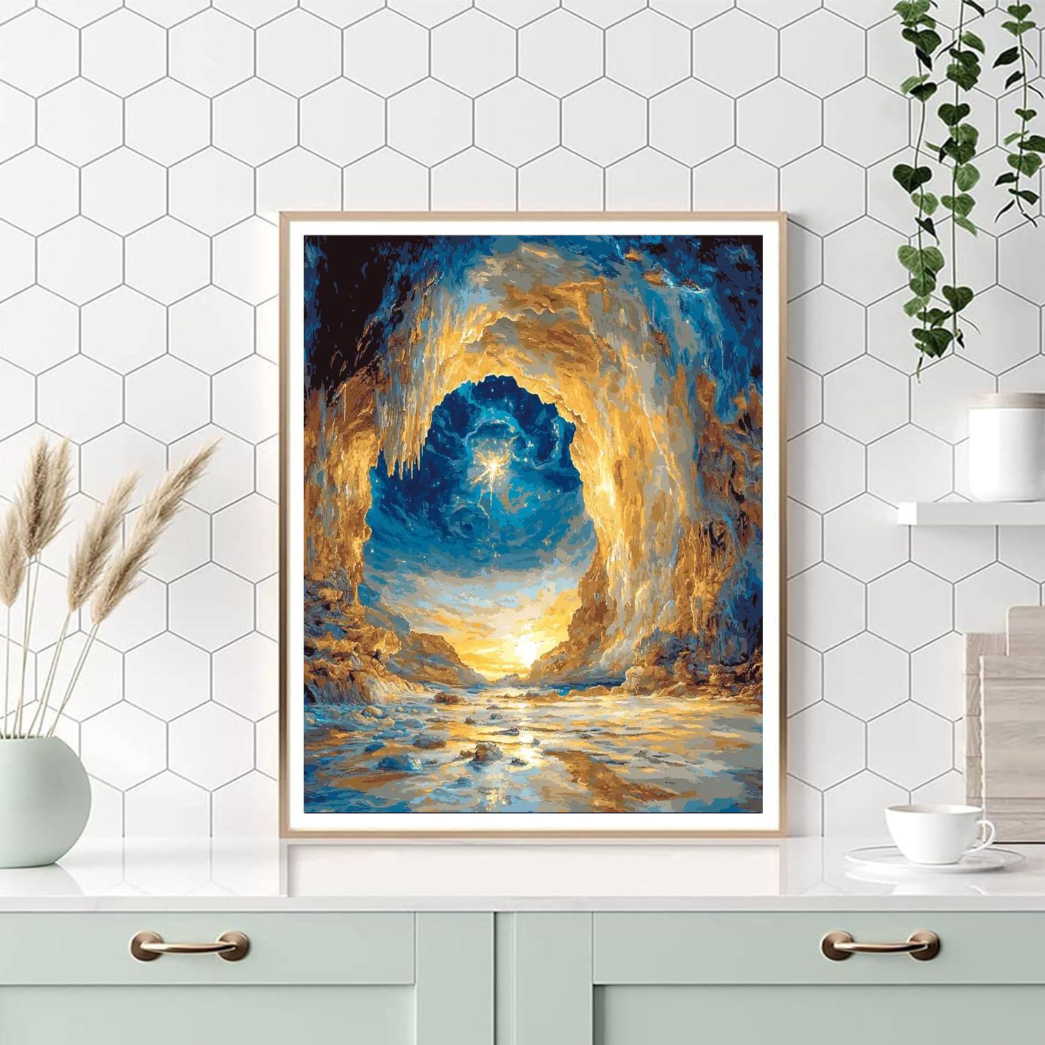 Michelangelo Inspired Luminous Cavern  Painting Number Kit