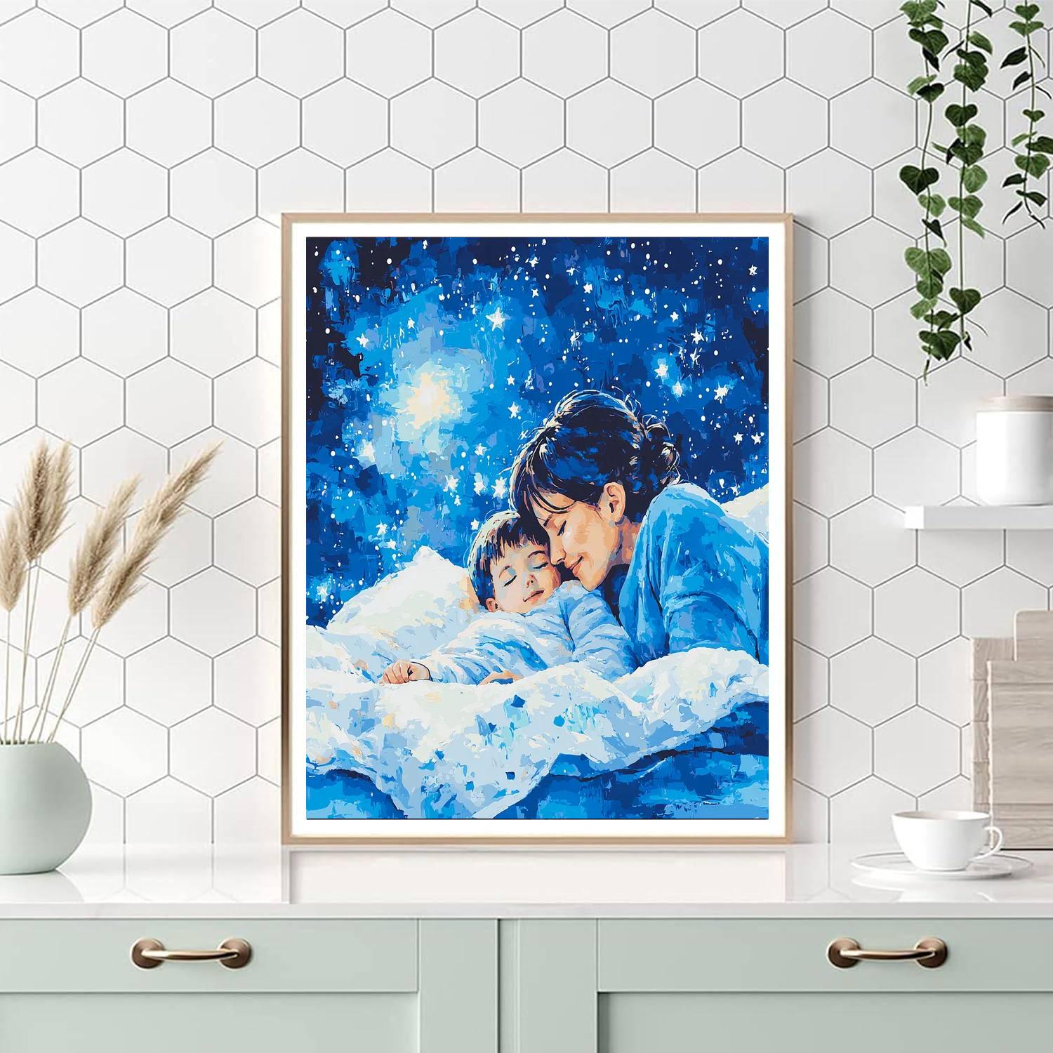 Reading Together Under The Stars Number Painting