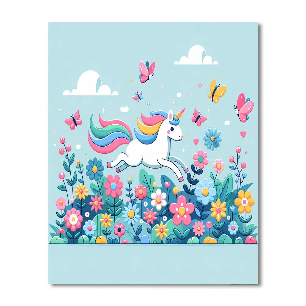 Enchanted Unicorn Garden Numbered Painting Kits