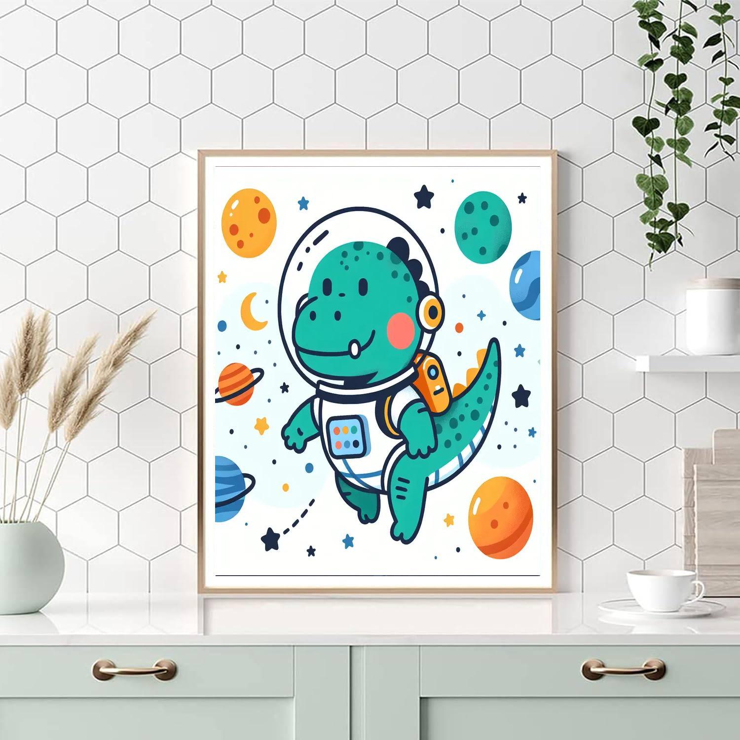 Space Dino Exploration DIY Paint By Numbers