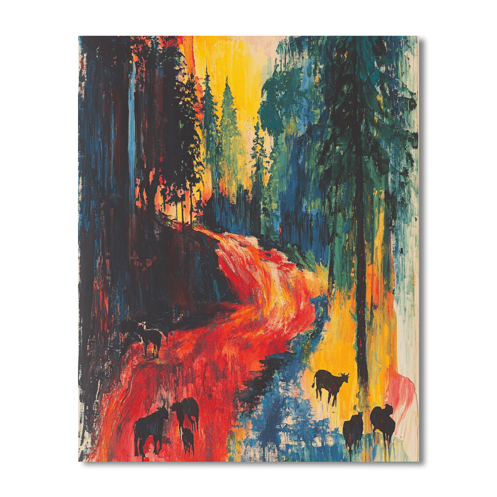 Franz Marc Inspired Dynamic Wildlife  Paint By Numbers Kits