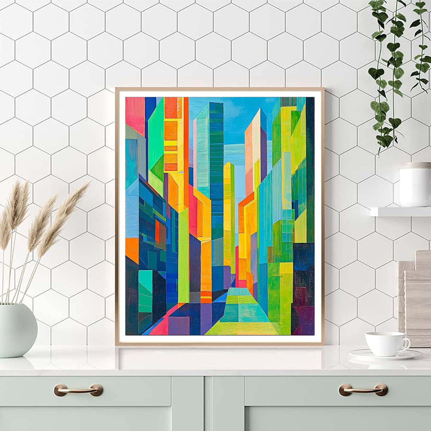 David Hockney Inspired Futuristic Cityscapes In Hockney Style  Paint By Number