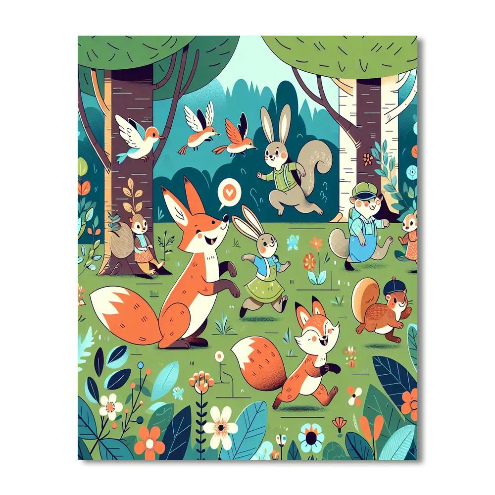 Merry Forest Friends Numbered Painting Kits