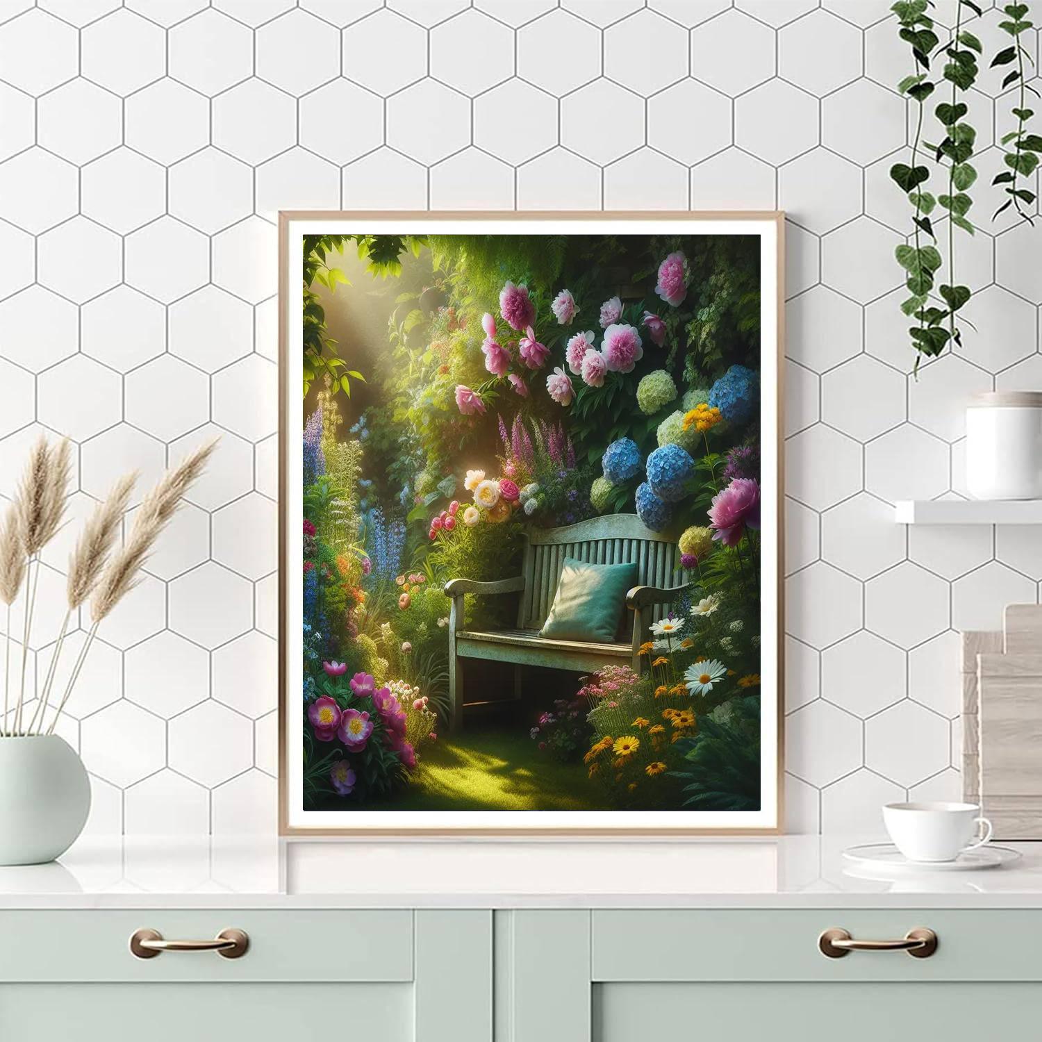 Charming Garden Bench Paint By Numbers