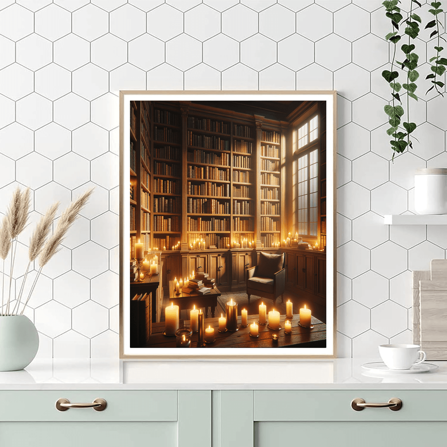 Candlelit Library Paint By Numbers